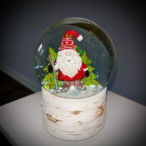 Musical Santa Snow Globe Christmas Santa on Skis NWT